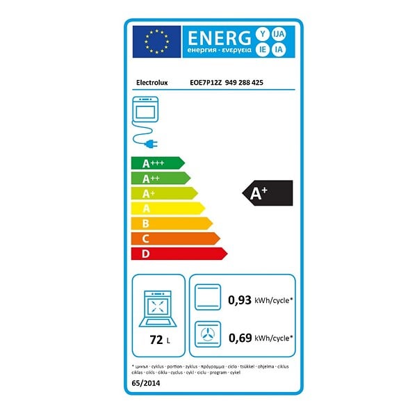 ELECTROLUX - Four Intégrable 72l 60cm Pyrolyse Noir - EOE7P12Z - large