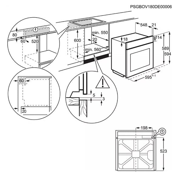 ELECTROLUX - Four Intégrable 72l 60cm Pyrolyse Noir - EOE7P12Z - large