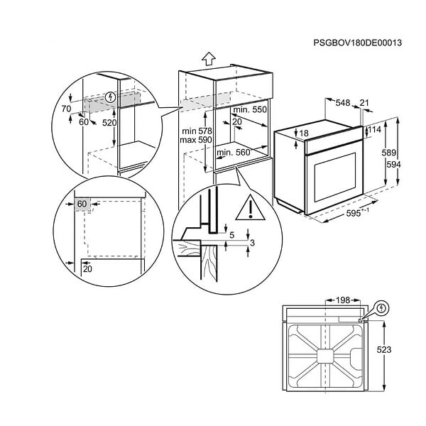 ELECTROLUX - Four Intégrable 72l 60cm Pyrolyse Noir - EOE7P12Z - large