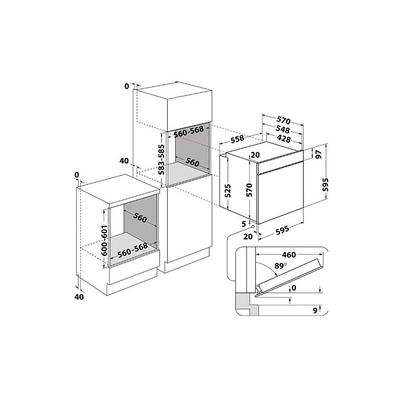 WHIRLPOOL - Four Intégrable Multifonction 71l 60cm Pyrolyse Inox - OMR551RROX - large