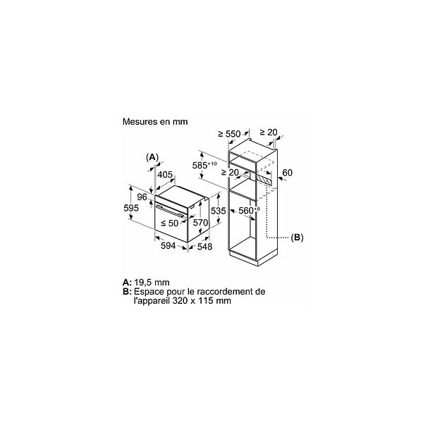 BOSCH - Four Intégrable Multifonction 71l 60cm Noir - HQG572BB3F - large