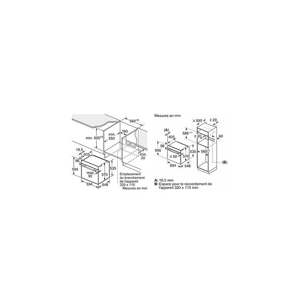 BOSCH - Four Intégrable Multifonction 71l 60cm Pyrolyse Blanc - HBA572BW3F - large