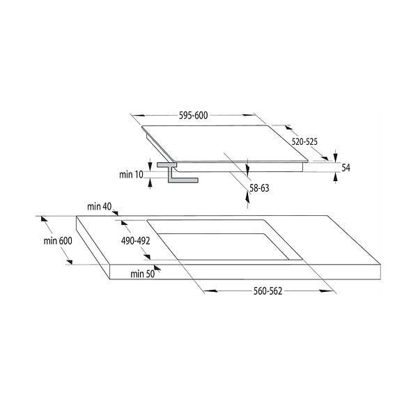 HISENSE - table de cuisson induction 60cm 4 feux 7200w noir - HI621FM - large