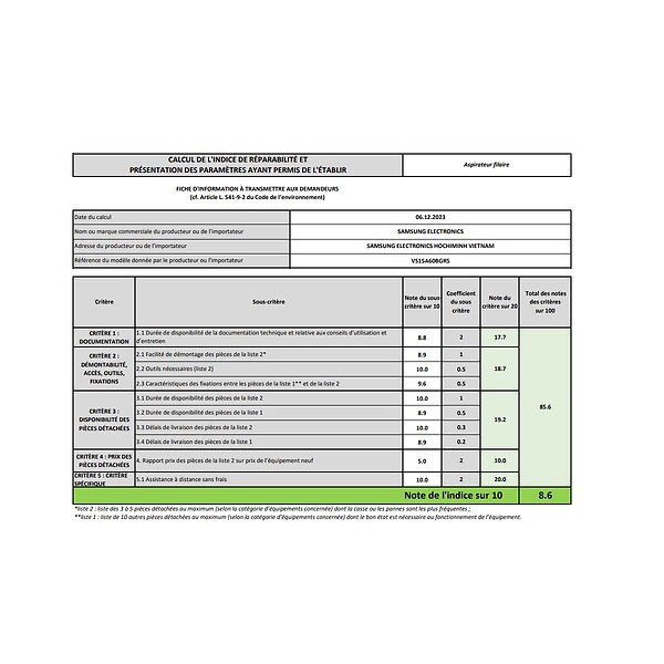 SAMSUNG - aspirateur balai sans fil rechargeable 21.6v - VS15A60BGR5 - large