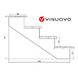 VINUOVO - BERLIN Escalier extérieur bois 4 marches H 71cm L-80cm - avec contre marche - vignette