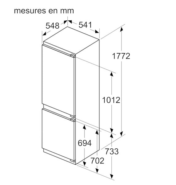 SIEMENS - Réfrigérateur Combiné Intégrable à Pantographe 260l - KI86NVFE0 - large