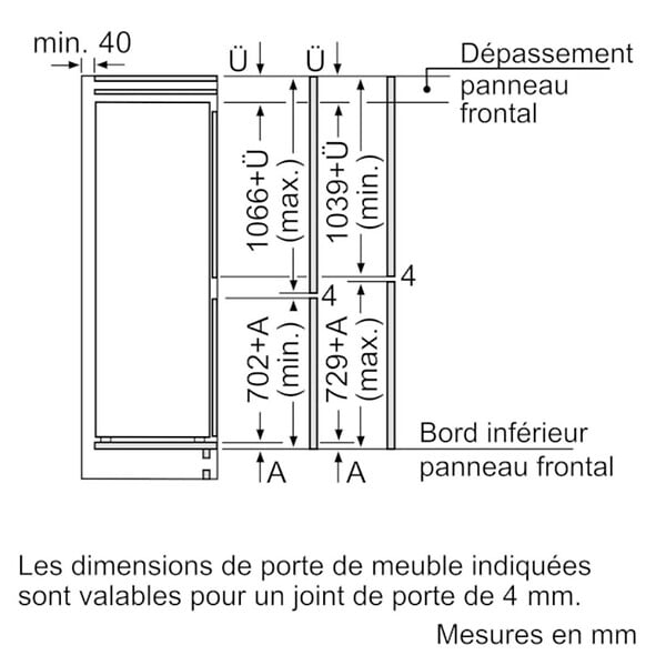SIEMENS - Réfrigérateur Combiné Intégrable à Pantographe 260l - KI86NVFE0 - large