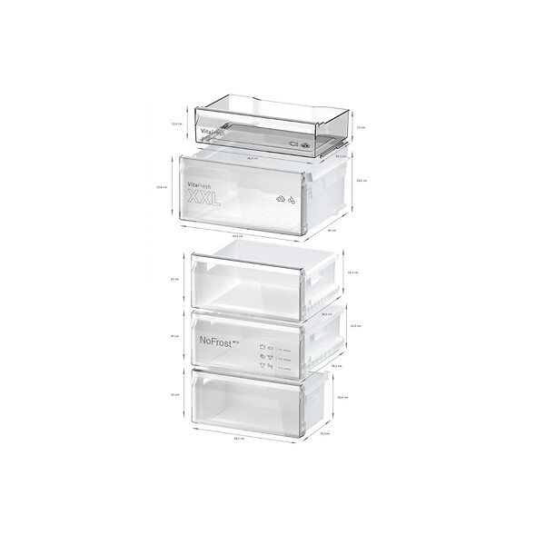 BOSCH - réfrigérateur combiné 60cm 363l blanc - KGN392WCF - large