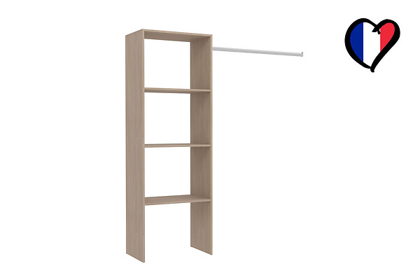 CONCEPT USINE - Dressing bois avec 3 étagères et une penderie : 160 x 40 x 180 cm ELYSEE $ - large