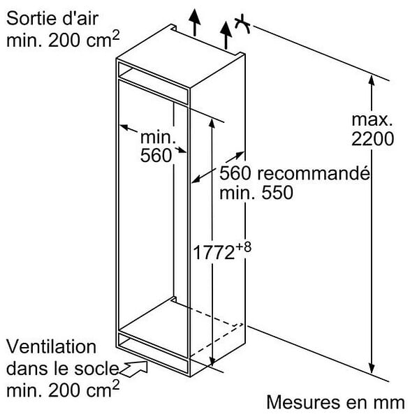 NEFF - Réfrigérateur Combiné Intégrable à Glissières 267l - KI5862SE0S - large