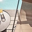 OVIALA - Lot de 2 transats en aluminium taupe - Santiago - vignette