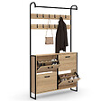 ID MARKET - Vestiaire d'entrée LUIS meuble chaussures 4 portes design industriel - vignette
