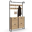 ID MARKET - Vestiaire d'entrée LUIS meuble chaussures 4 portes design industriel - vignette