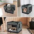 VOUNOT - Sac transport pliable chien chat caisse cage portable 60x44x44cm gris - vignette