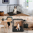 VOUNOT - Cage pour chien pliable avec 2 portes verrouillable plateau amovible 122x75x81cm - vignette