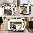 VOUNOT - Sac transport pliable chien chat caisse cage portable 70x52x52cm beige - vignette