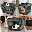 VOUNOT - Sac transport pliable chien chat caisse cage portable 82x60x60cm gris - vignette