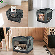VOUNOT - Sac transport pliable chien chat caisse cage portable 50x35x36cm gris - vignette