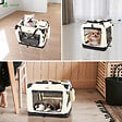 VOUNOT - Sac transport pliable chien chat caisse cage portable 50x35x36cm beige - vignette