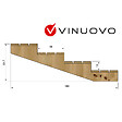 VINUOVO - Escalier bois avec marches XL h55cm 4 m l60cm ouvert - vignette