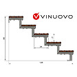 VINUOVO - Escalier en acier BALI, 5 marches en bois exotique Bangkirai, Hauteur 88 cm - L 80 cm - vignette