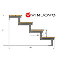 VINUOVO - Escalier OSLO métal et pin - H 71cm -4 marches -largeur 80cm -- sans contre marches - vignette