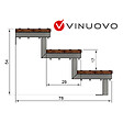 VINUOVO - Escalier en acier BALI, 3 marches en bois exotique Bangkirai, Hauteur 54 cm - L 80 cm - vignette