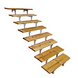 VINUOVO - Escalier OSLO métal et pin - H 139cm -8 marches -largeur 60cm -- sans contre marches - vignette