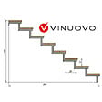 VINUOVO - Escalier OSLO métal et pin - H 139cm -8 marches -largeur 160cm -- sans contre marches - vignette
