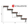 VINUOVO - Escalier en acier BALI, 5 marches en bois exotique Bangkirai, Hauteur 88 cm - L 60 cm - vignette