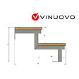 VINUOVO - Escalier OSLO métal et pin - H 37cm -2 marches -largeur 140cm -- sans contre marches - vignette