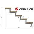 VINUOVO - Escalier OSLO métal et pin - H 88cm -5 marches -largeur 80cm -- sans contre marches - vignette