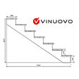 VINUOVO - BERLIN Escalier extérieur bois 7 marches H 122cm L-140cm - avec contre marche - vignette