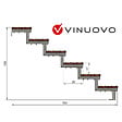 VINUOVO - Escalier en acier BALI, 6 marches en bois exotique Bangkirai, Hauteur 105 cm - L 80 cm - vignette