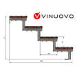 VINUOVO - Escalier en acier BALI, 4 marches en bois exotique Bangkirai, Hauteur 71 cm - L 100 cm - vignette