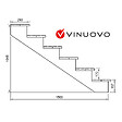 VINUOVO - BERLIN Escalier extérieur bois 6 marches H 105cm L-120cm - avec contre marche - vignette