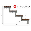 VINUOVO - Escalier en acier BALI, 4 marches en bois exotique Bangkirai, Hauteur 71 cm - L 160 cm - vignette