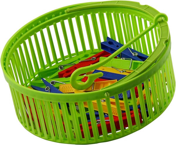 MONDEX - Corbeille extensible à linge - Plastique - 20 pinces - large