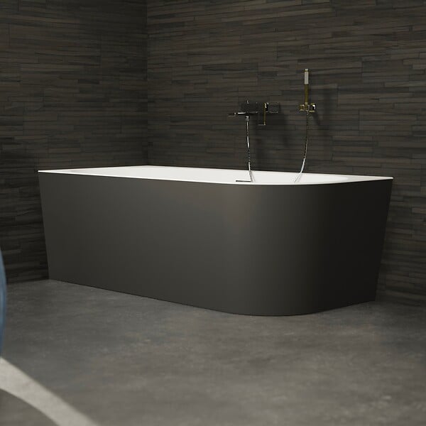 SPALINA - Baignoire Ilot Capri 180 gauche noire 180 x81 x58 cm, by SPALINA - large