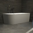 SPALINA - Baignoire Semi-îlot Murale D'angle Capri 170 Droite Grise 170 X76 X58 Cm, By Spalina - vignette