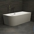 SPALINA - Baignoire Semi-îlot Murale D'angle Capri 170 Droite Grise 170 X76 X58 Cm, By Spalina - vignette