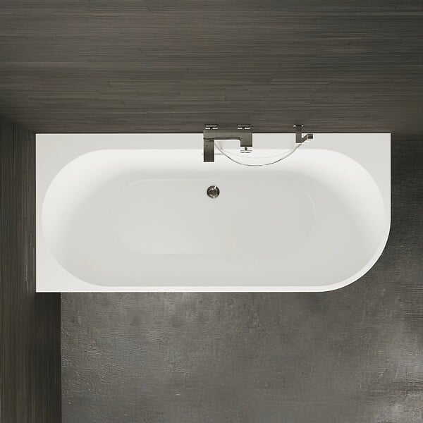 SPALINA - Baignoire Semi-îlot Murale D'angle Capri 170 Gauche Blanche 170 X76 X58 Cm, By Spalina - large