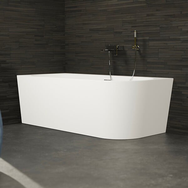 SPALINA - Baignoire Semi-îlot Murale D'angle Capri 170 Gauche Blanche 170 X76 X58 Cm, By Spalina - large
