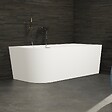 SPALINA - Baignoire Semi-îlot Murale D'angle Capri 170 Droite Blanche 170 X76 X58 Cm, By Spalina - vignette