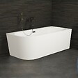 SPALINA - Baignoire Semi-îlot Murale D'angle Capri 170 Droite Blanche 170 X76 X58 Cm, By Spalina - vignette
