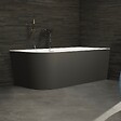 SPALINA - Baignoire Semi-îlot Murale D'angle Capri 170 Droite Noire 170 X76 X58 Cm, By Spalina - vignette