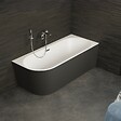 SPALINA - Baignoire Semi-îlot Murale D'angle Capri 170 Droite Noire 170 X76 X58 Cm, By Spalina - vignette