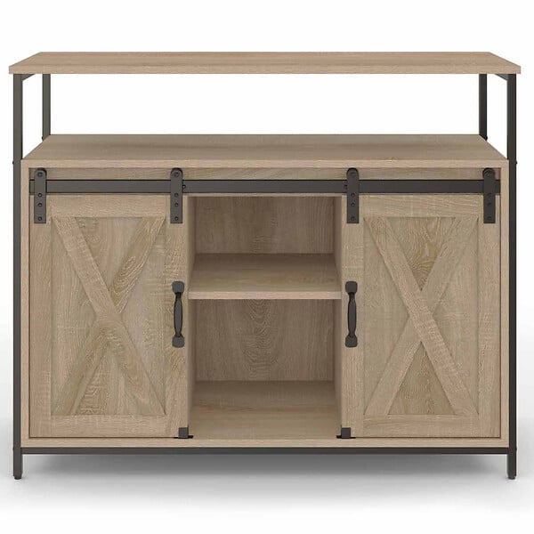 ID MARKET - Buffet 100 cm QUEBEC 2 portes grange coulissantes design industriel - large