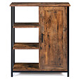 ID MARKET - Buffet d'appoint 3 étagères et placard 70 cm DAYTON effet vieilli design industriel - vignette