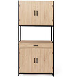ID MARKET - Buffet de cuisine 80 CM DETROIT meuble 4 portes design industriel + tiroir - vignette